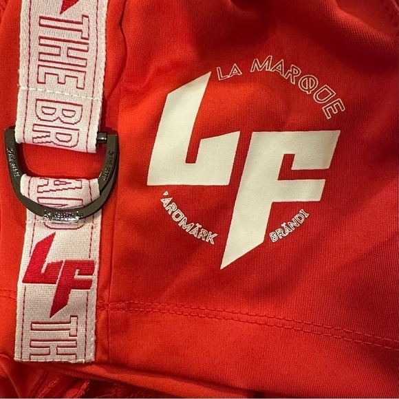 LF the Brand 80s style Red Buckle Track Short Shorts Women’s Size S/M - Picture 14 of 16